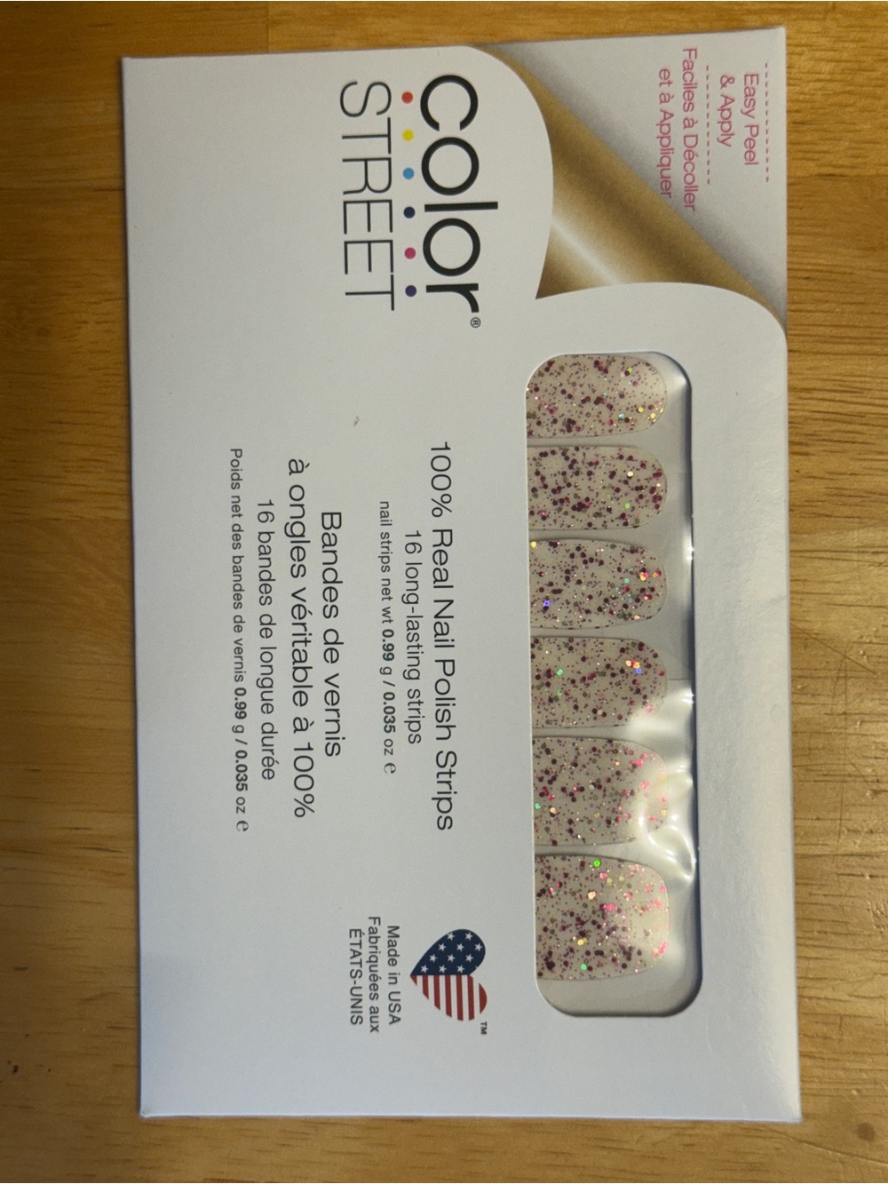 Color Street Pink Peppercorn Glitter Nail Polish Strips - 16 Strips